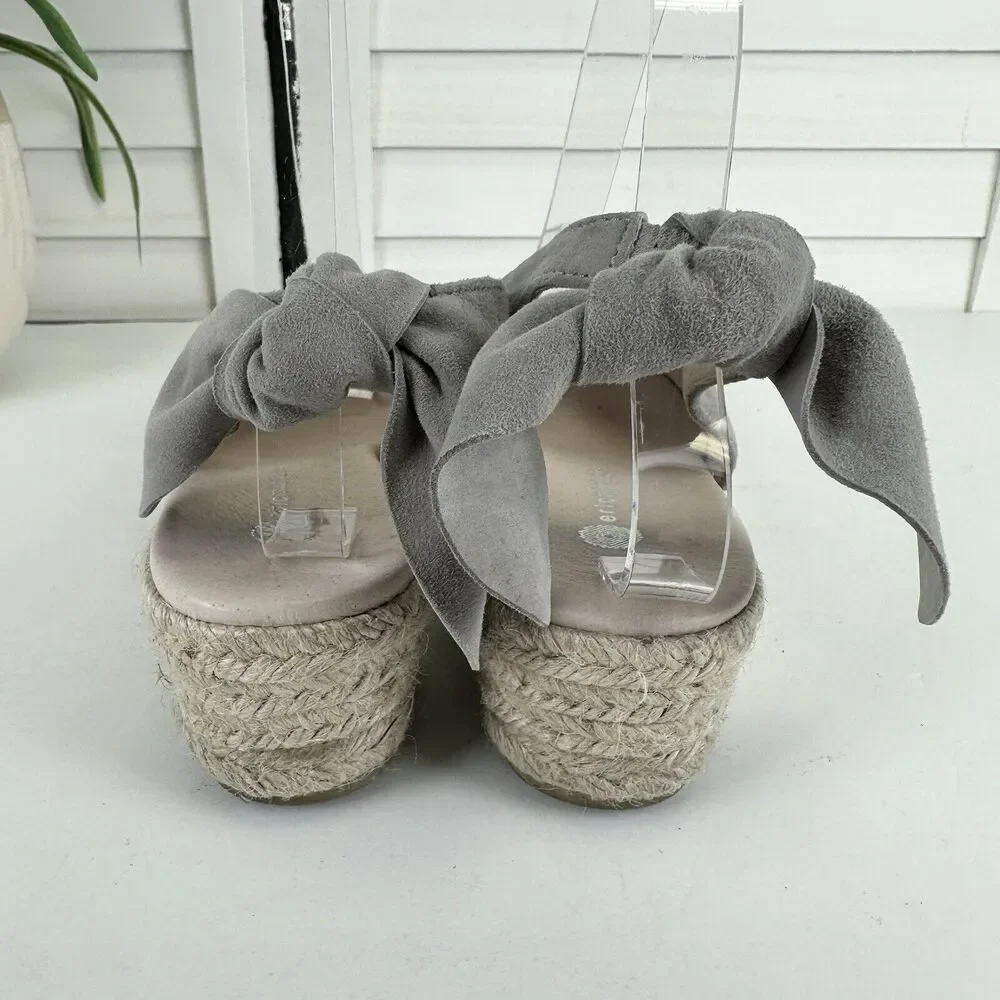 Eric‎ Michael Gray Slingback Wedge Peep Toe Sandal Comfort Shoe EU 39 US 8.5-9